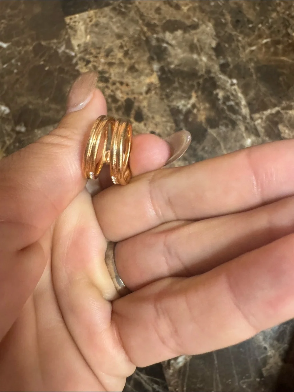 Swarovski Elegant Rose Gold-Tone Crystal Knot Statement Ring